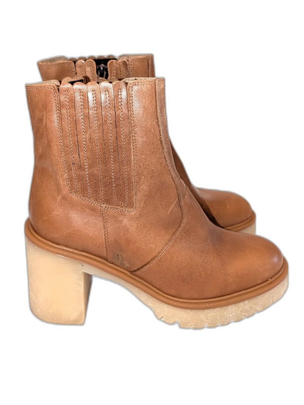 NWOT Free People | James Chelsea Boot Almond Tan Leather | Size US 11 (EU 41)